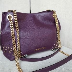 Purple & gold Michael Kors purse & wallet bundle!